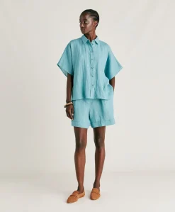 Chemise En Lin Elafonissi - Ceruleen