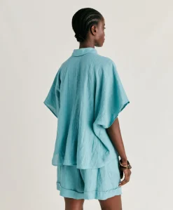Chemise En Lin Elafonissi - Ceruleen