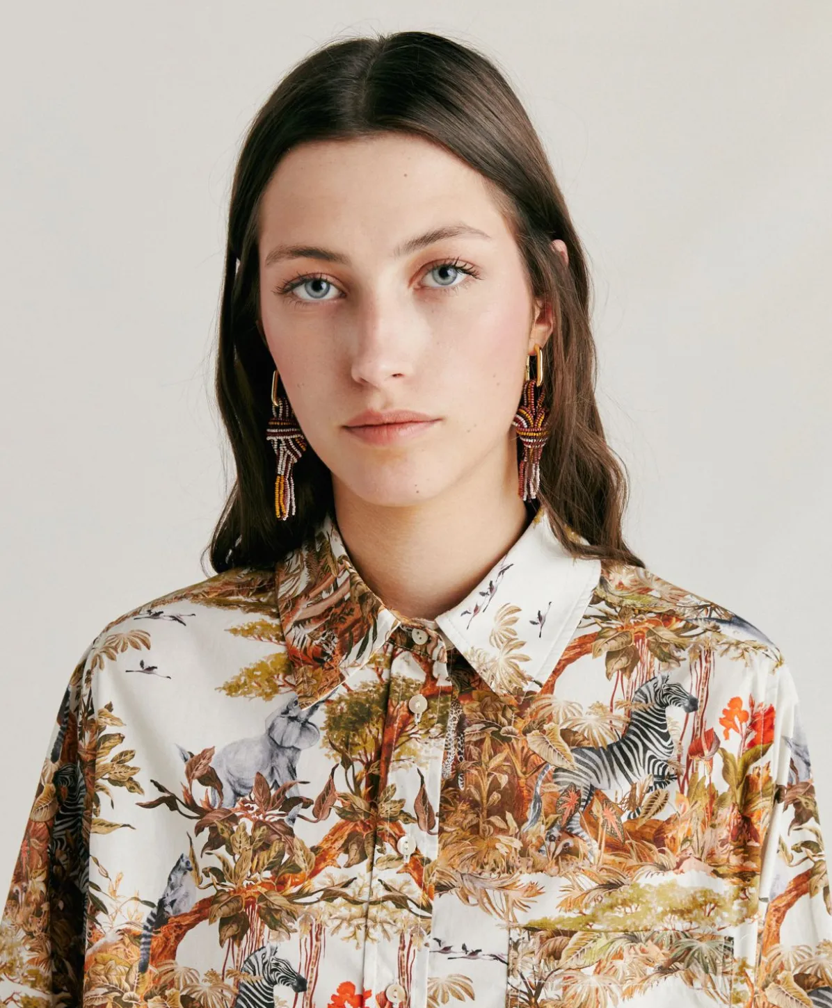 Chemise En Popeline Ostina - Creme / Multicolore
