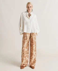 Chemise En Soie Et Acetate Franklin - Creme