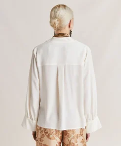 Chemise En Soie Et Acetate Franklin - Creme