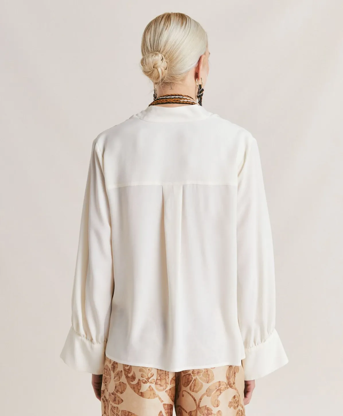 Chemise En Soie Et Acetate Franklin - Creme