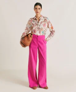 Chemise Extreme En Lin Viscose - Rose Multicolore