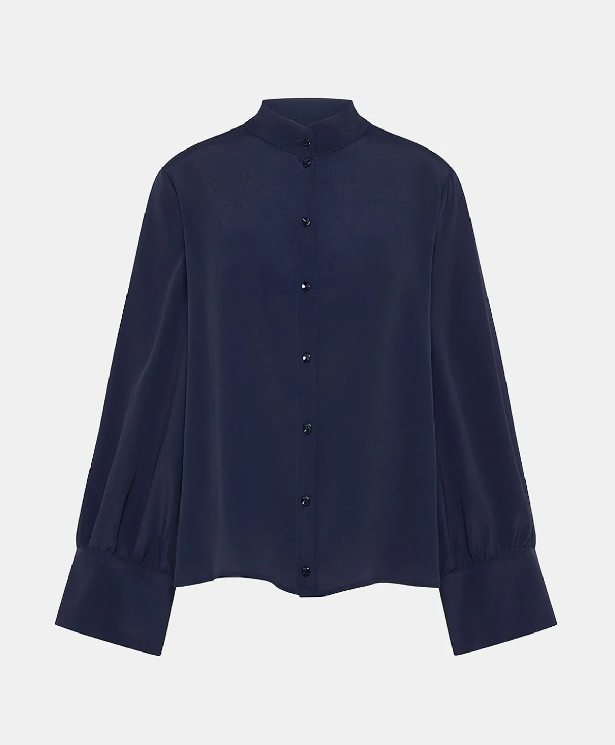 Chemise Franklin En Acetate De Soie - Bleu Nuit