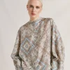 Chemise Franklin En Soie Haboutai - Creme/Poussiereux