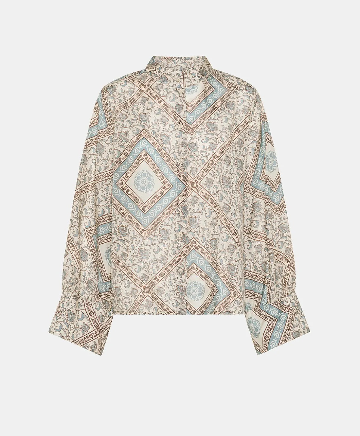 Chemise Franklin En Soie Haboutai - Creme/Poussiereux