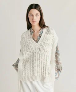 Chemise Maille Mixte Arene - Creme
