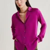 Chemise Meudon En Soie Unie - Cyclamen