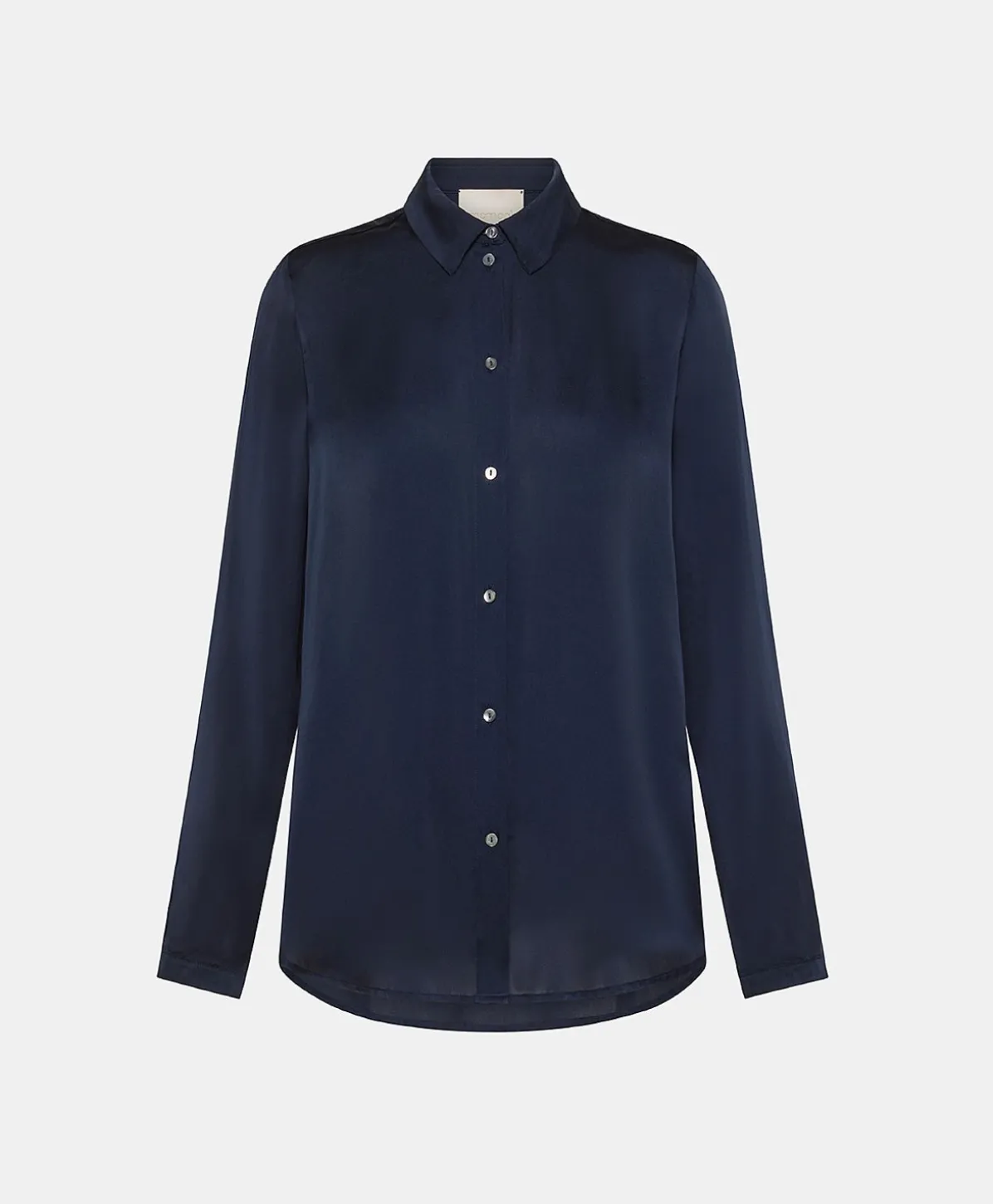 Chemise Meudon Unie En Soie - Bleu Nuit