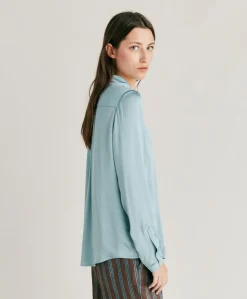 Chemise Meudon Unie En Soie - Ceruleen