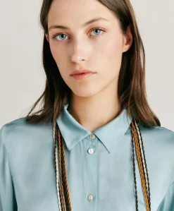 Chemise Meudon Unie En Soie - Ceruleen