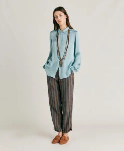 Chemise Meudon Unie En Soie - Ceruleen