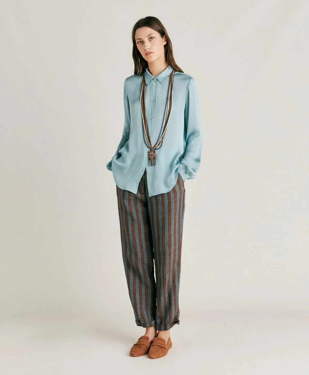 Chemise Meudon Unie En Soie - Ceruleen