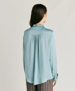 Chemise Meudon Unie En Soie - Ceruleen
