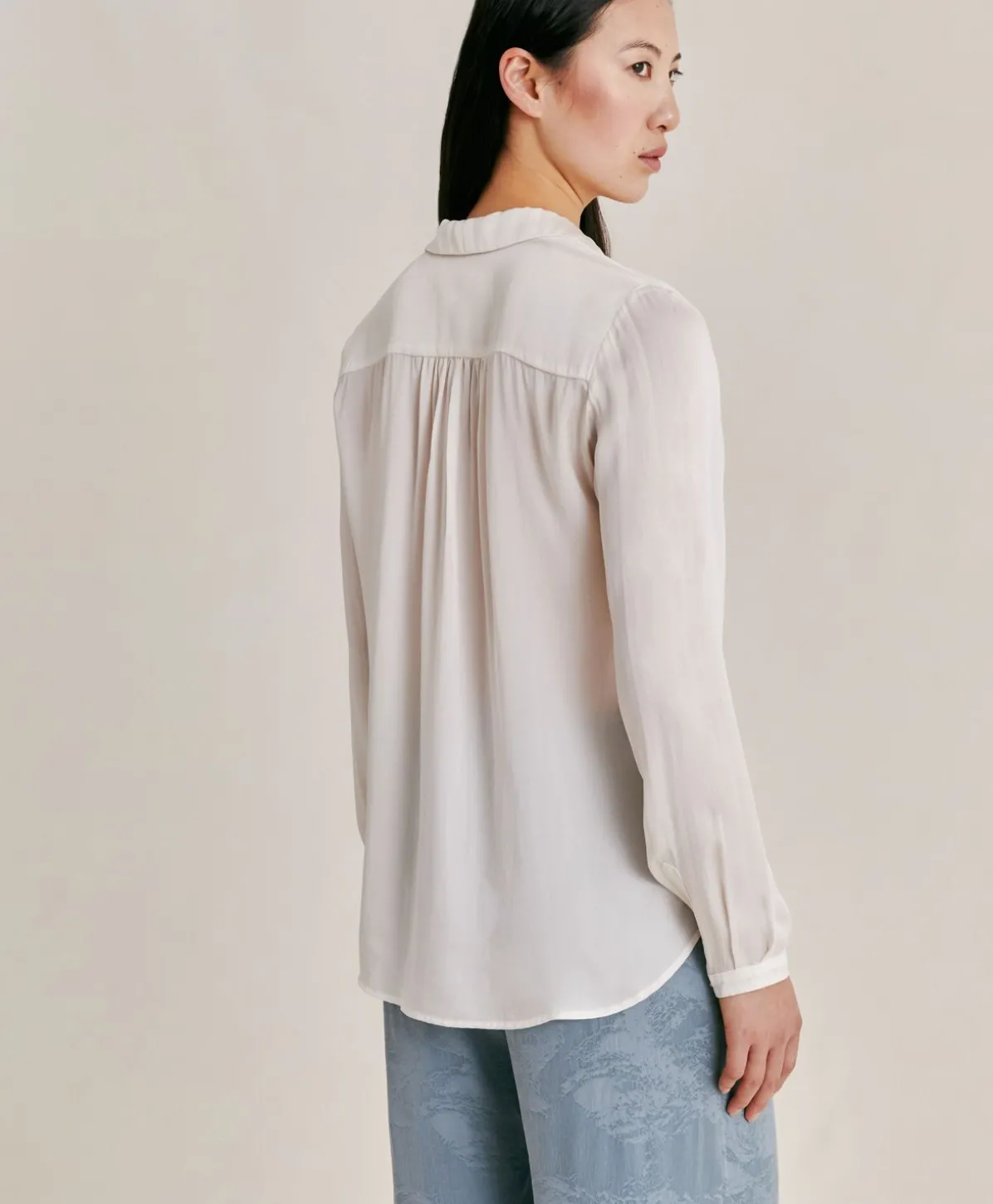 Chemise Meudon Unie En Soie - Creme