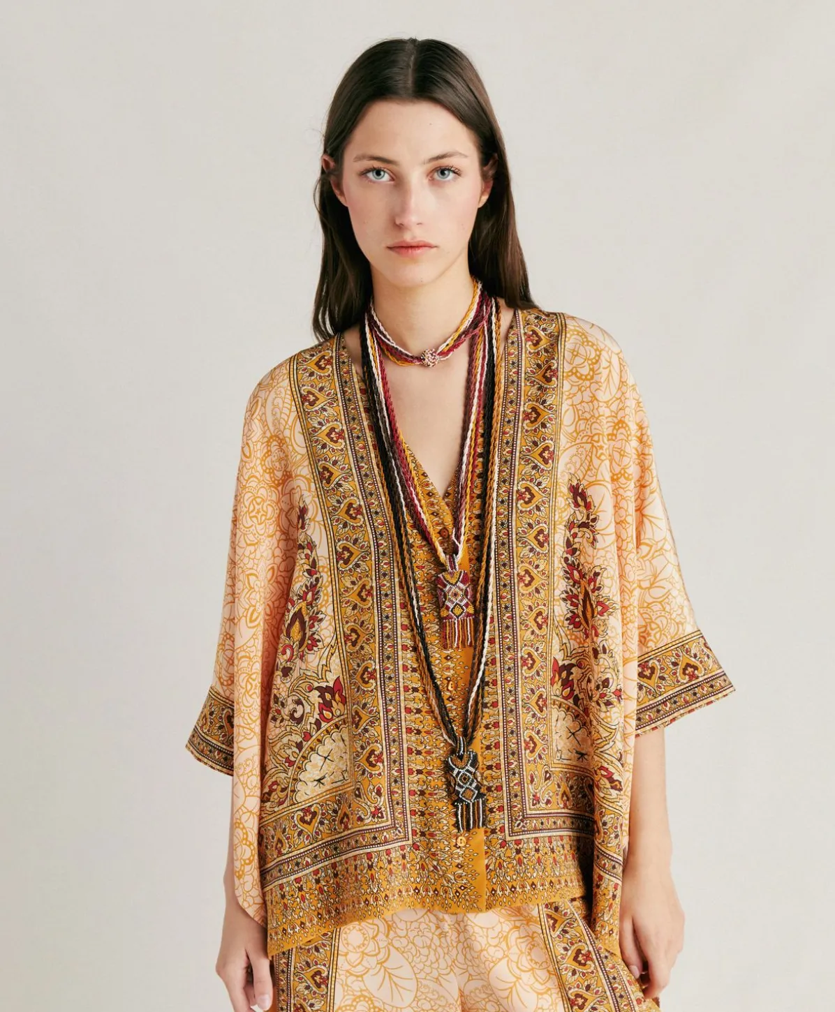 Chemise Ray Crepe De Chine - Brule/Multicolore