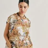 Chemisier Curacao Crepe De Chine - Creme / Multicolore