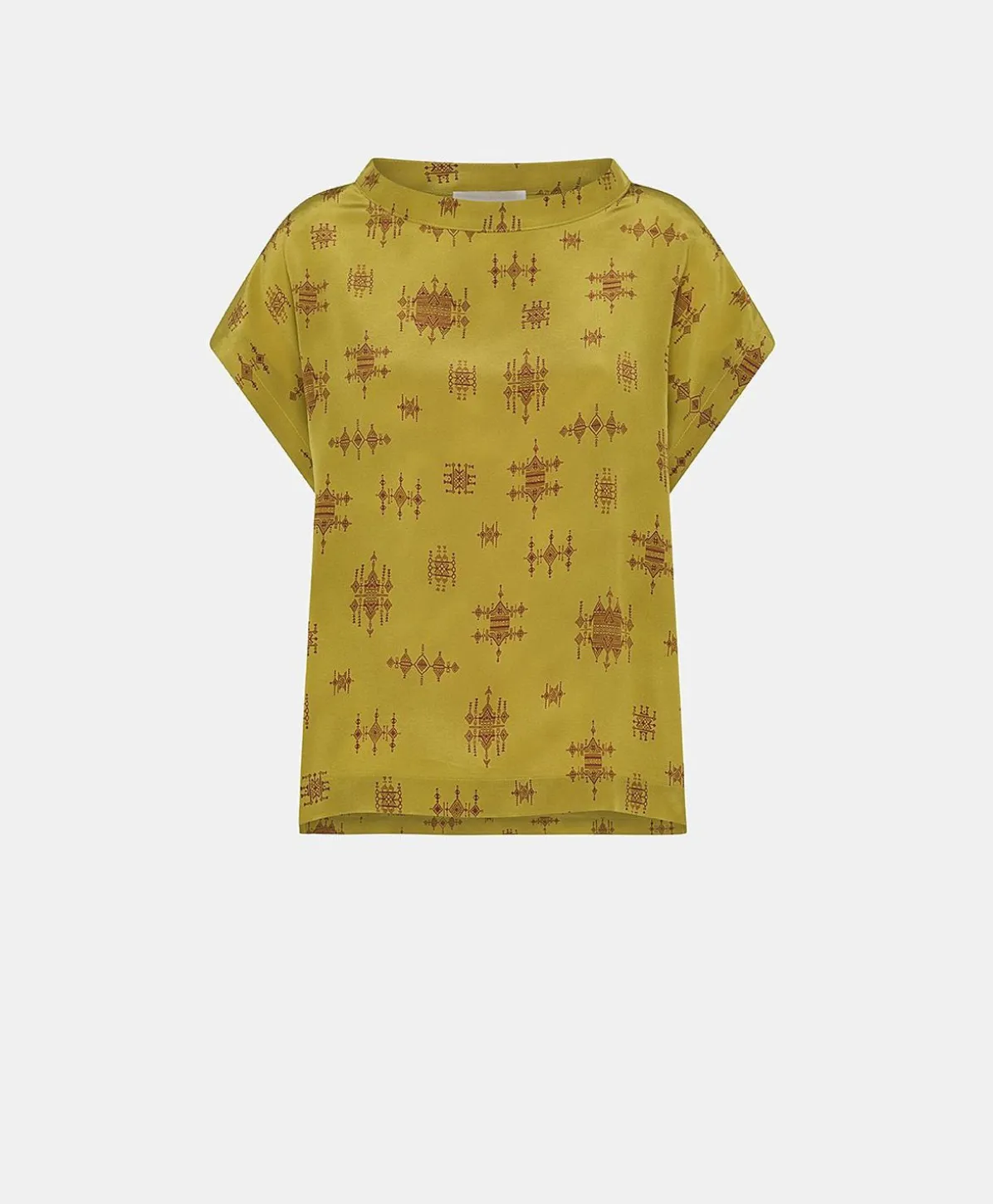 Chemisier Curacao En Crepe De Chine - Citron Vert/Vin