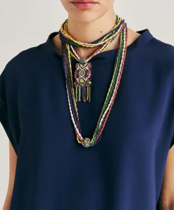 Collier Vidrier Avec Perles - Vert/Multicolore