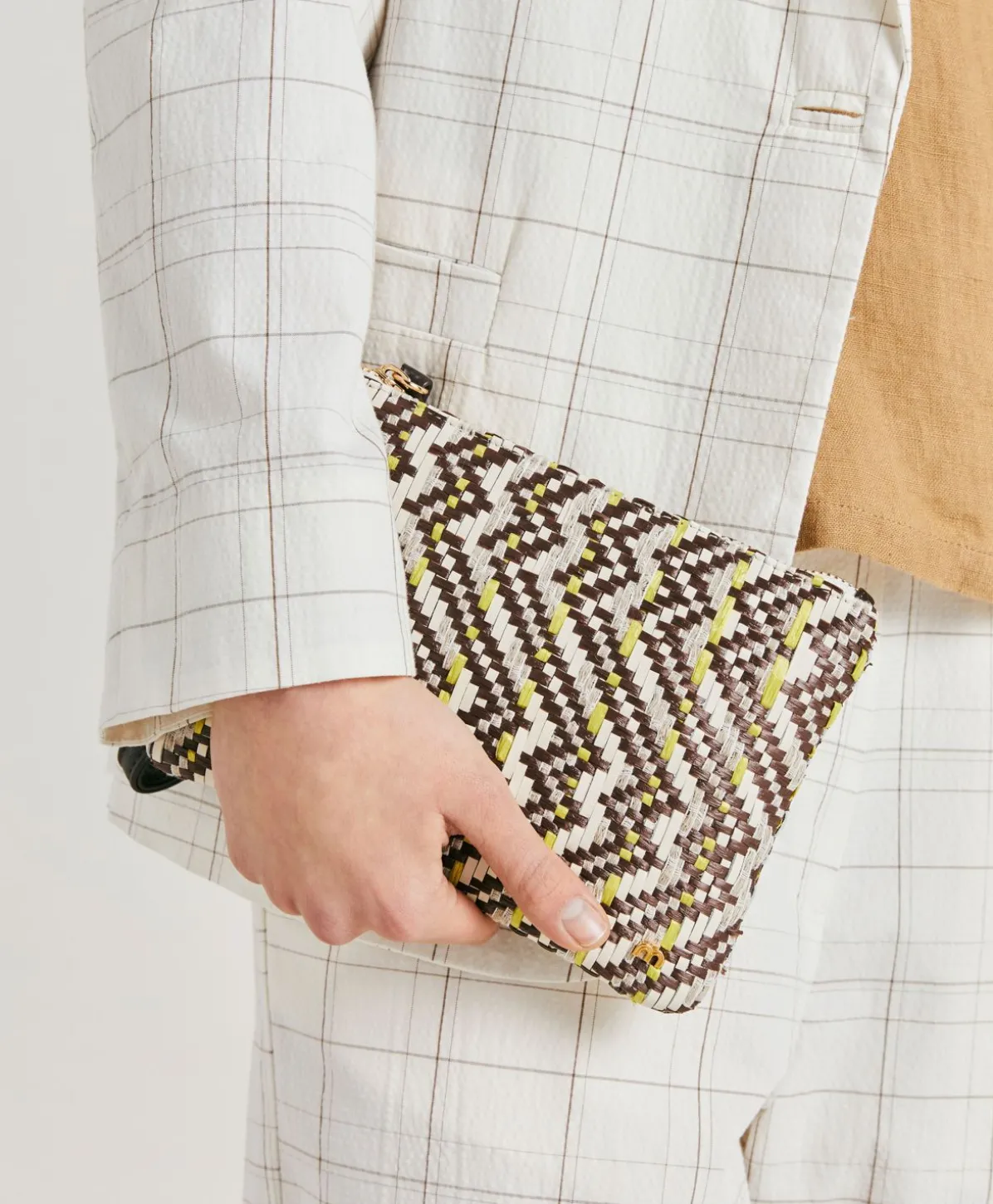 Fragua Pochette Avec Tissage - Marron / Multicolore