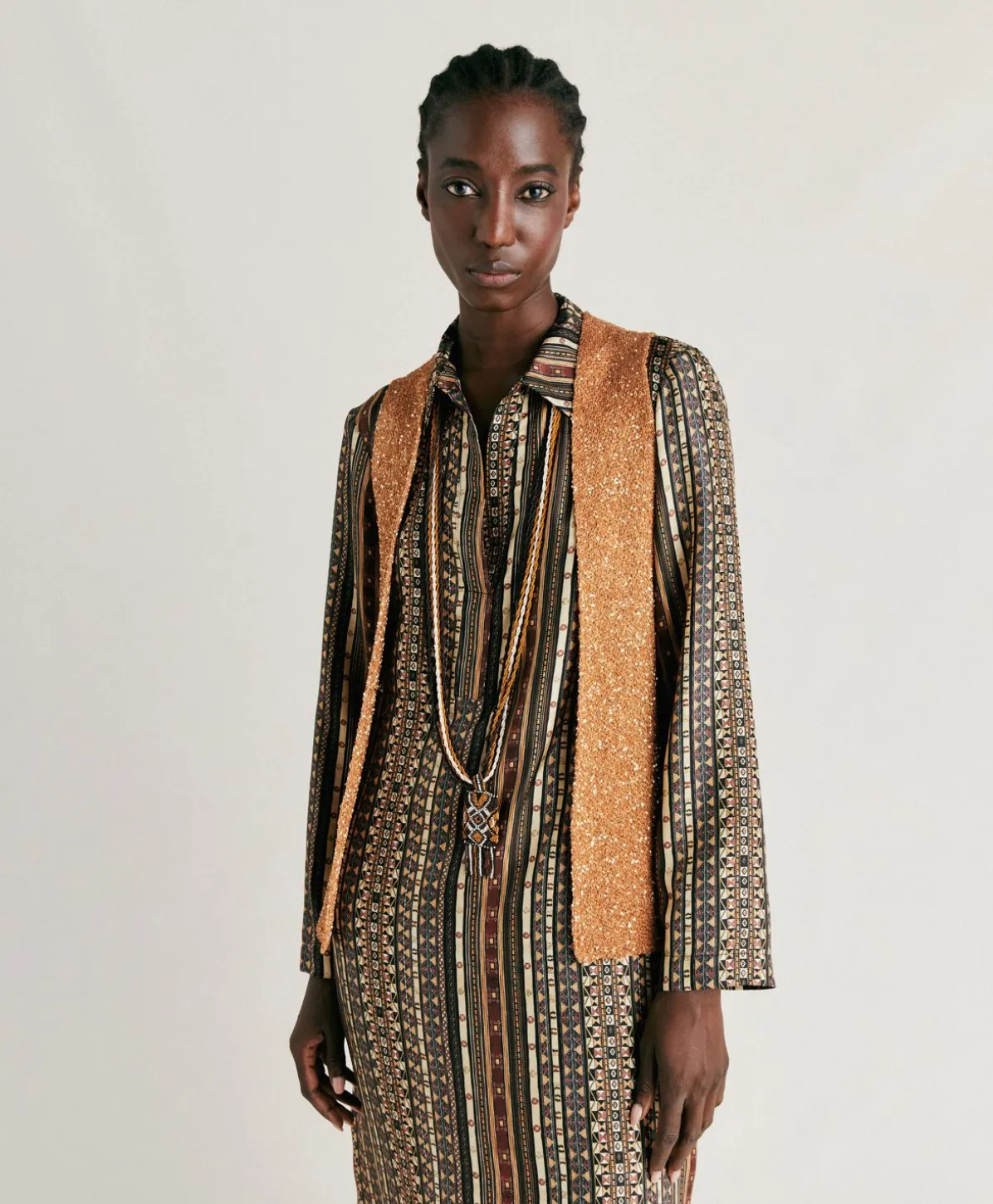 Gilet Adrien A Paillettes - Bronze