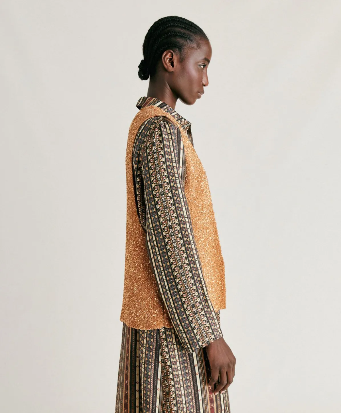 Gilet Adrien A Paillettes - Bronze