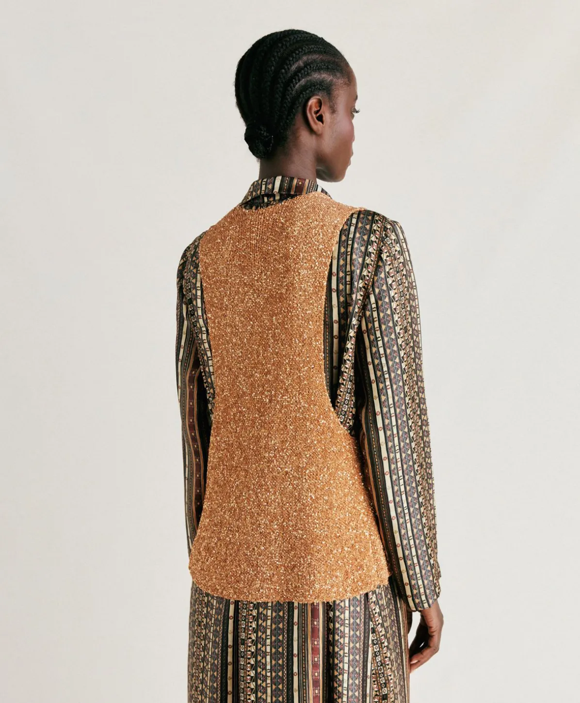 Gilet Adrien A Paillettes - Bronze