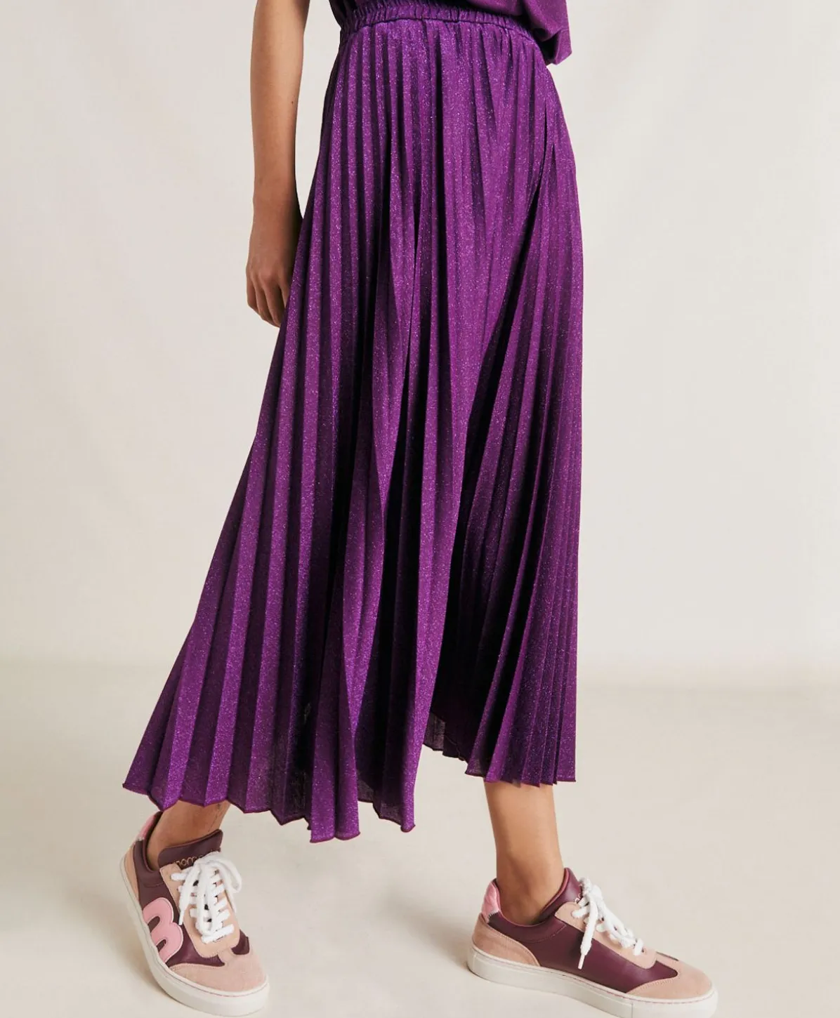 Jupe Emi En Jersey Lurex - Cyclamen