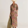 Jupe Olla Crepe De Chine - Olive Multicolore