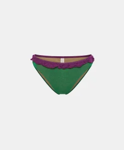 Maillot De Bain Palm Bay En Jersey Lurex - Emeraude/Cyclamen