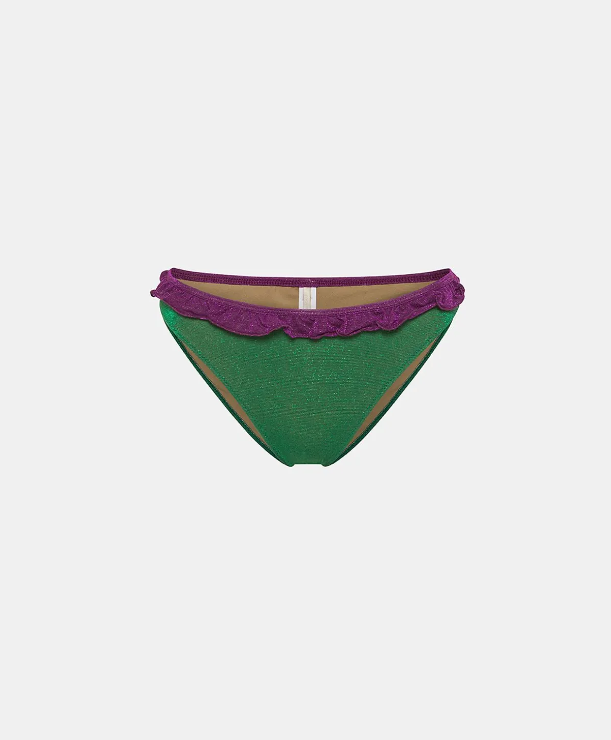Maillot De Bain Palm Bay En Jersey Lurex - Emeraude/Cyclamen