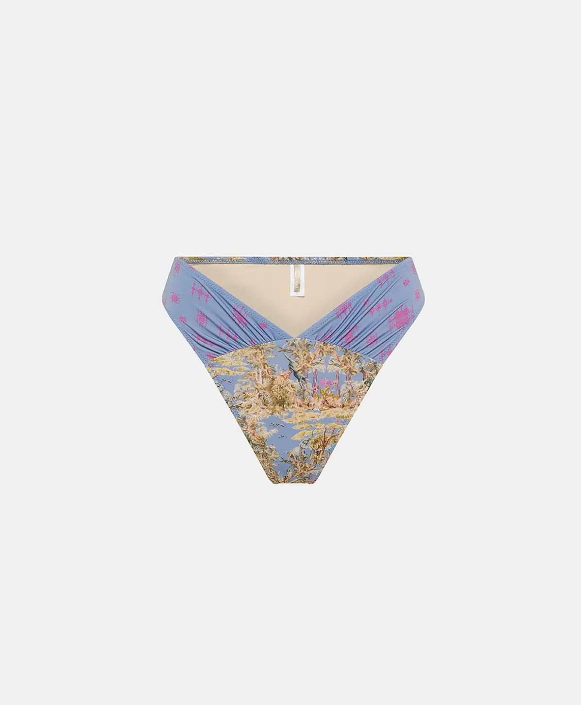 Maillot De Bain Slip Avec Jambe Haute Serina - Multicolore Bleu Clair