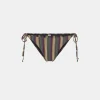 Maillot De Bain Slip Malene En Jersey Lurex Raye - Vert Multicolore