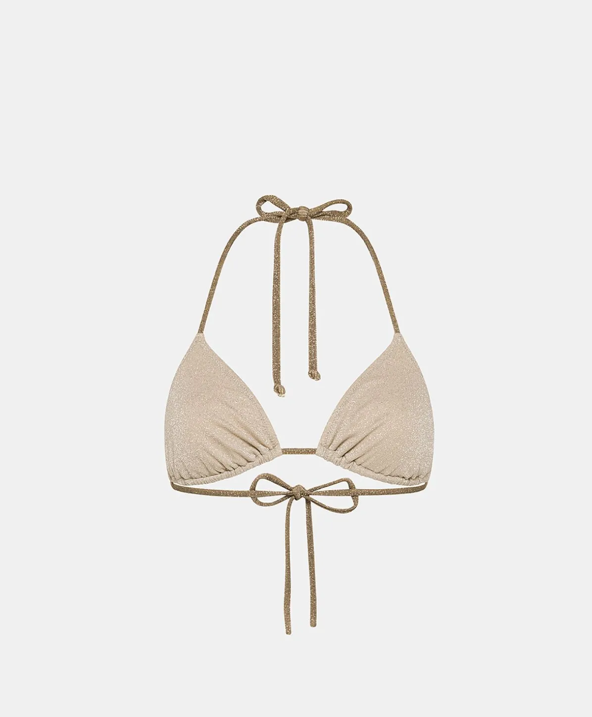 Maillot De Bain Triangle Marine En Jersey Lurex - Sable/Boue