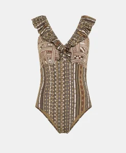 Maillot De Bain Une Piece Alicia - Tabac/Noir