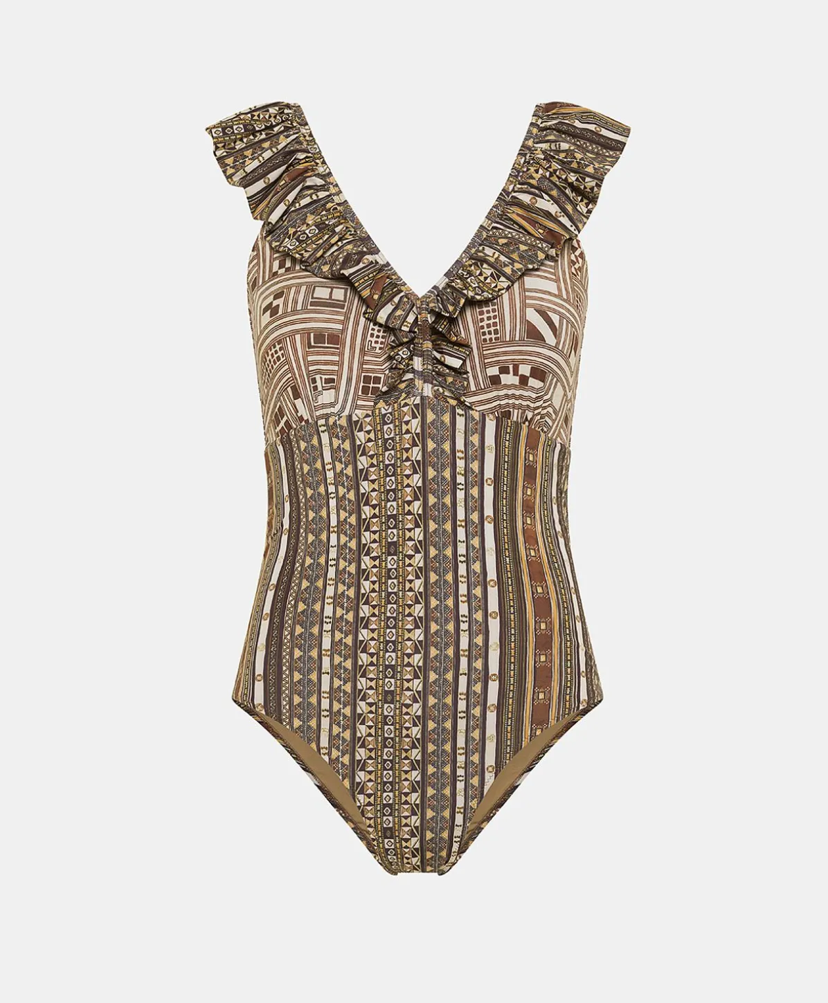 Maillot De Bain Une Piece Alicia - Tabac/Noir