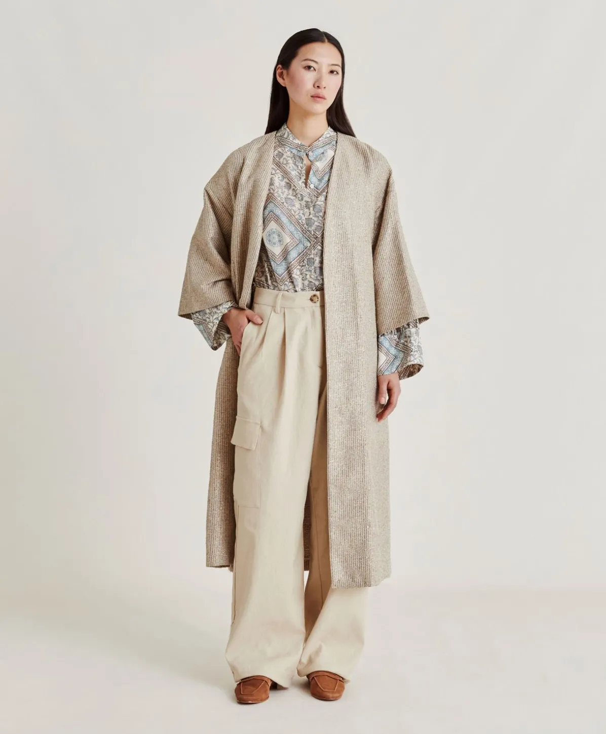 Manteau Calla A Mat Lurex - Sable Multicolore