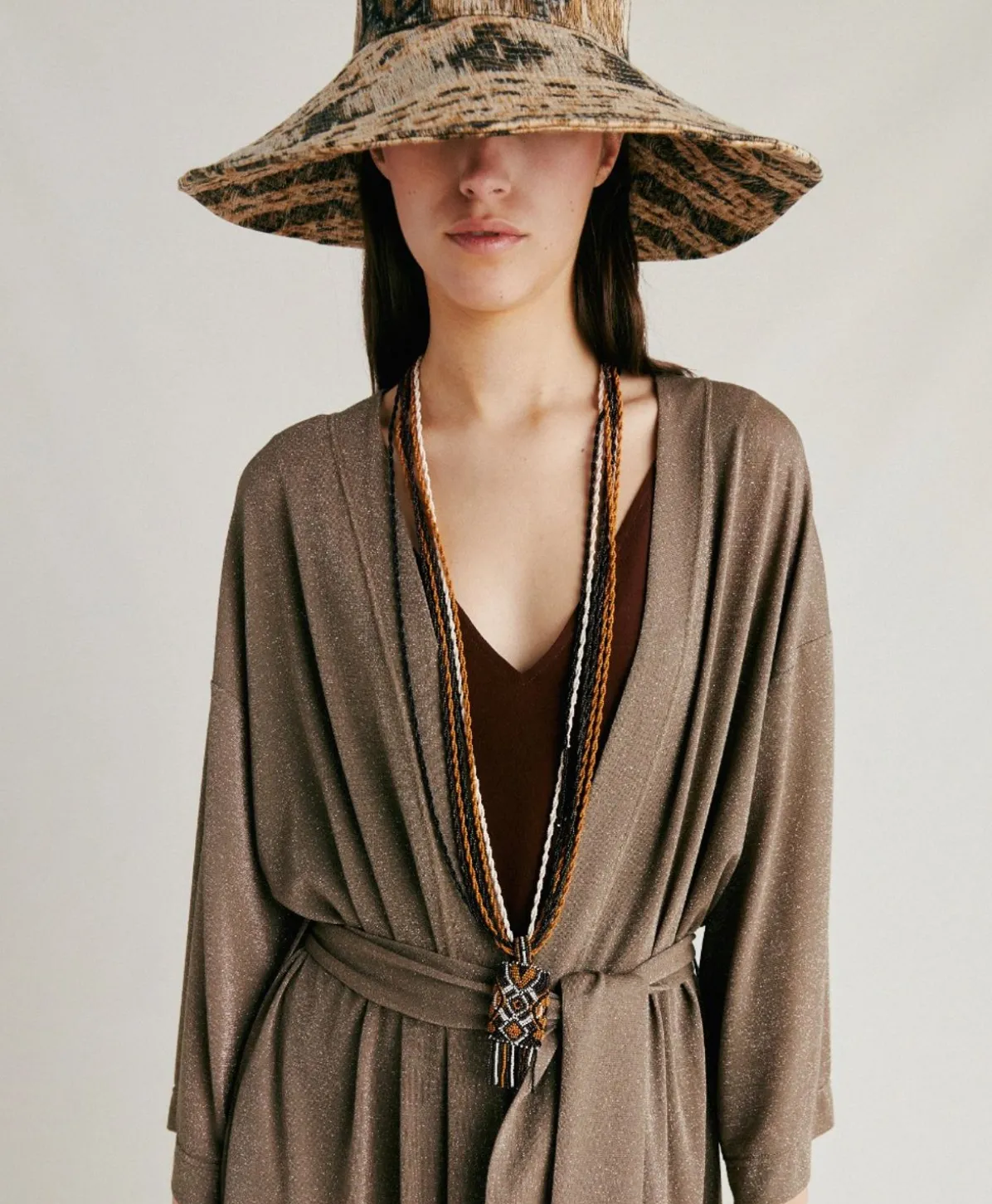 Manteau Calla Lurex Jersey - Boue