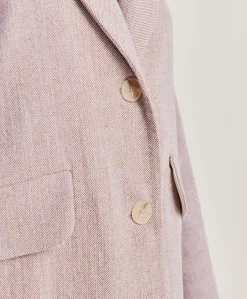 Manteau De Pomeranie En Lin Coton - Aubergine
