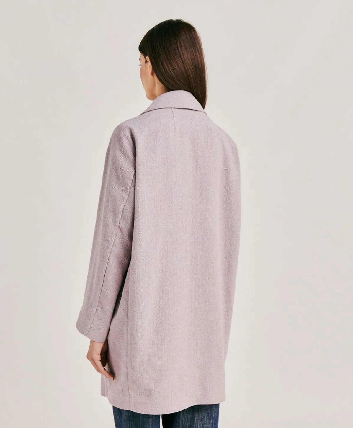 Manteau De Pomeranie En Lin Coton - Aubergine