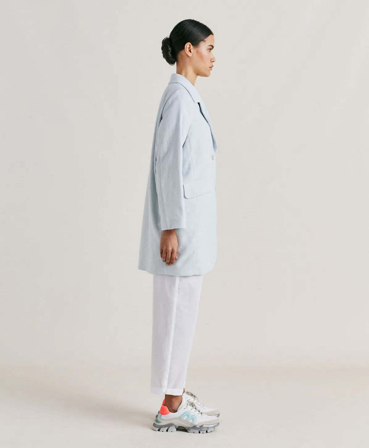 Manteau Pomeranien En Lin Coton - Ciel