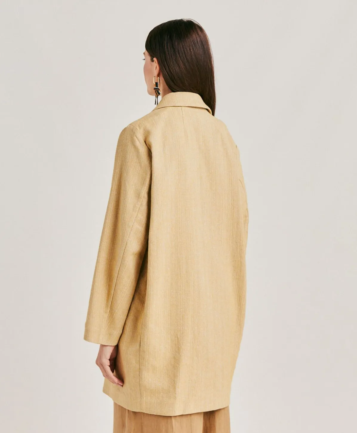 Manteau Pomeranien En Lin Coton - Paille