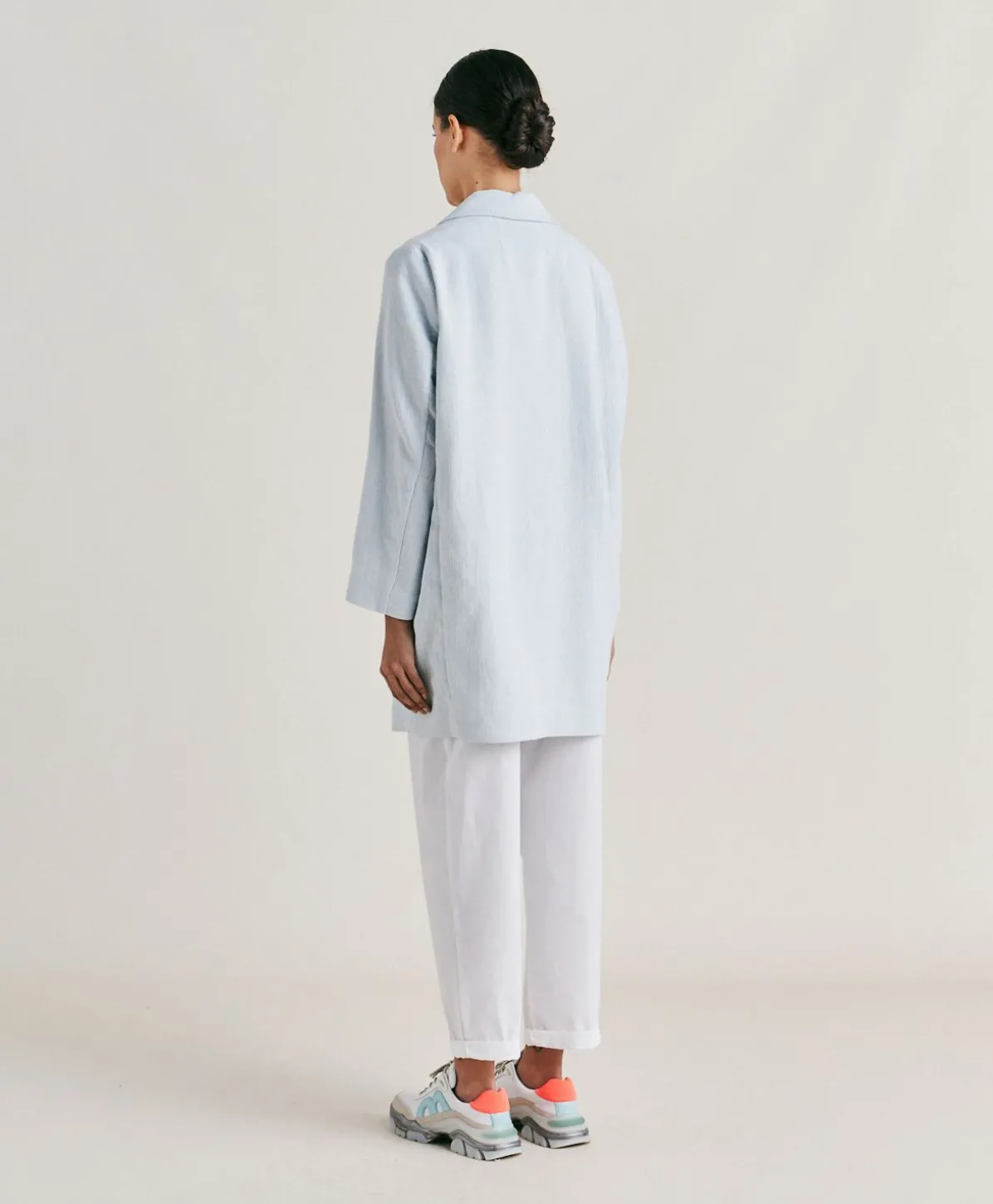 Manteau Pomeranien En Lin Coton - Ciel