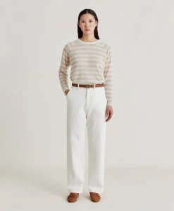 Marmotta Pull Raye En Lurex Perle - Creme