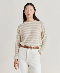 Marmotta Pull Raye En Lurex Perle - Creme