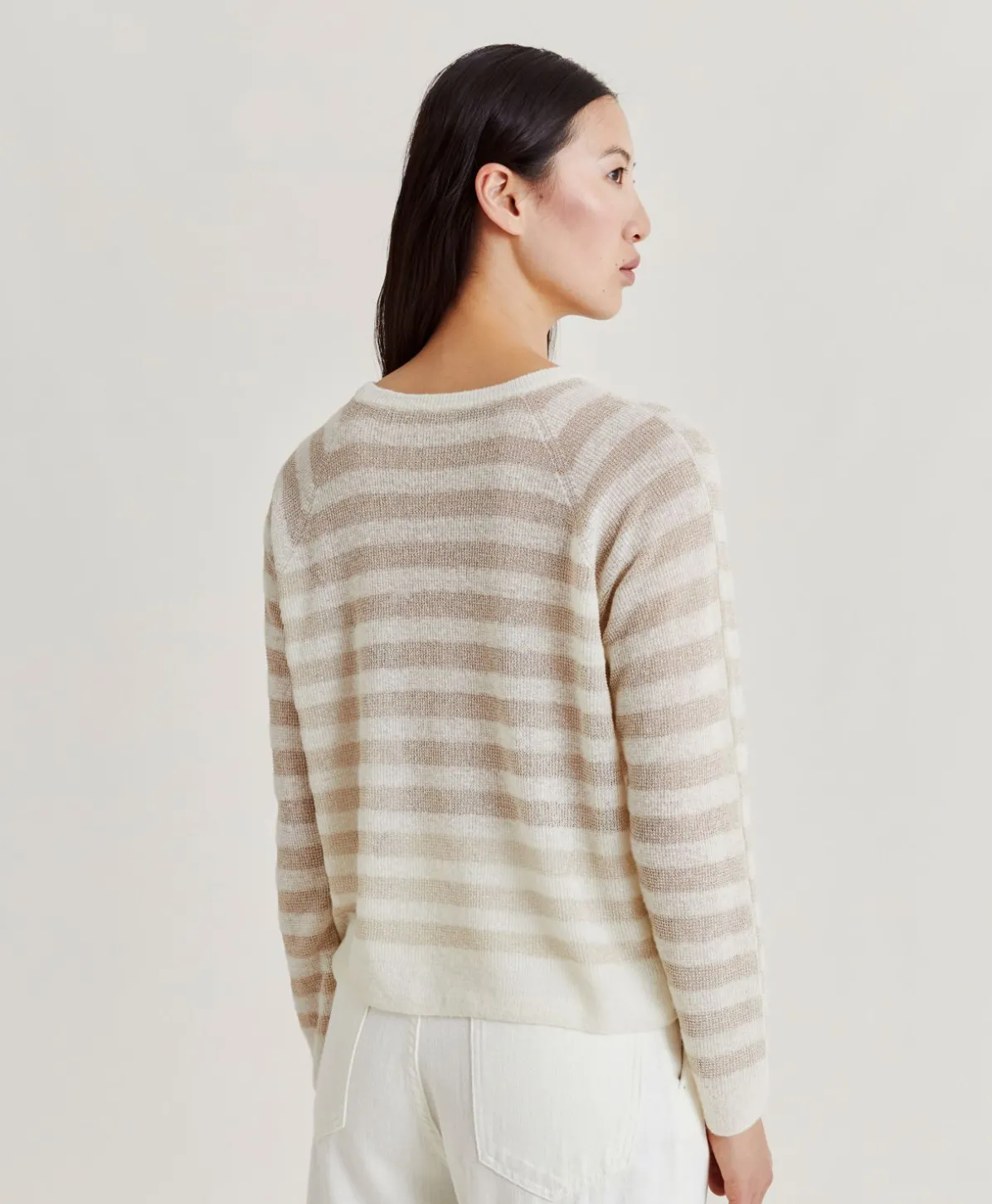 Marmotta Pull Raye En Lurex Perle - Creme