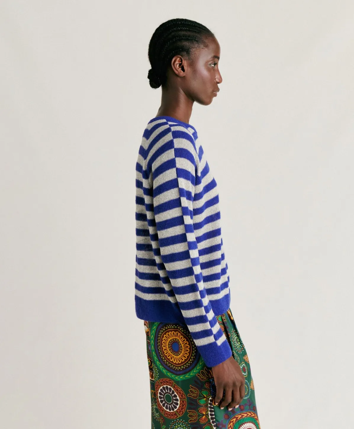Marmotta Pull Raye Lurex Perle - Bluette