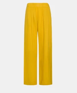 Pantalon Aspen En Lin Uni - Jaune Soleil