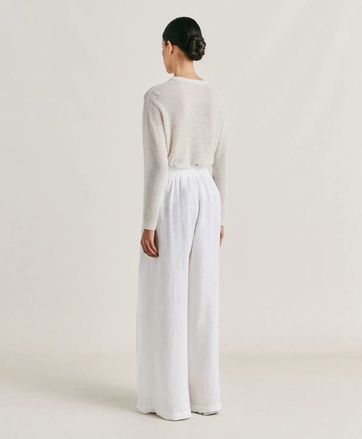 Pantalon Aspen En Lin Uni - Blanc Optique