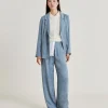 Pantalon Austin Cupro Jacquard - Ciel